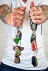 Drop deck dangler necklaces: group shot